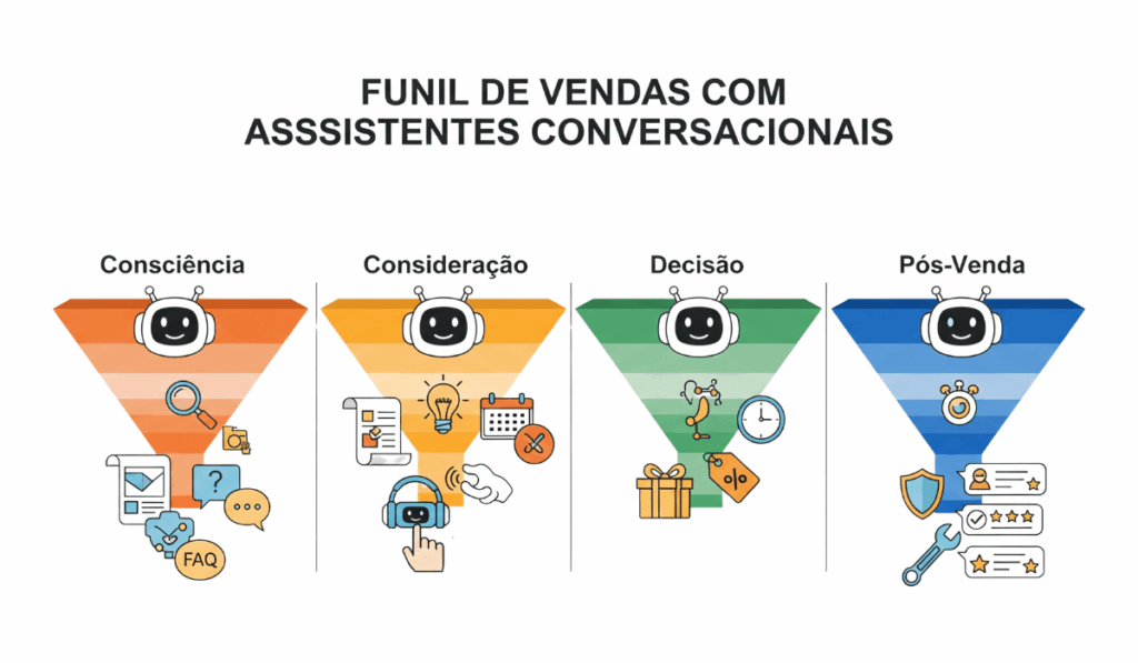 Funil de vendas com assistentes ai conversacionais